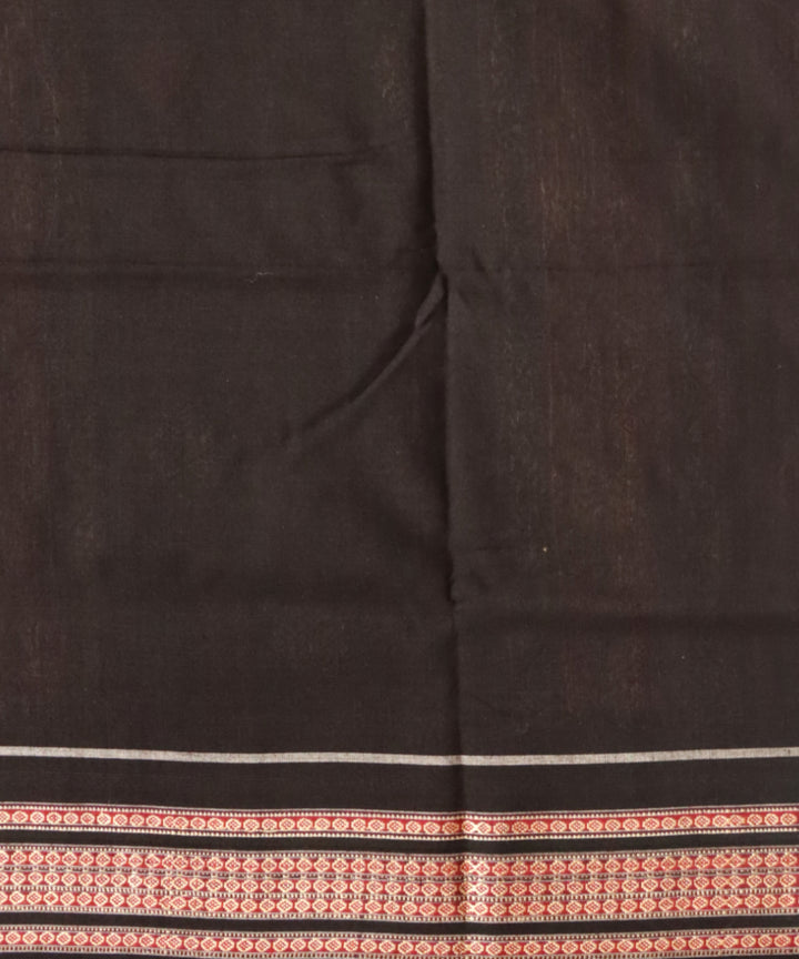 Orange black cotton handloom sonepur saree