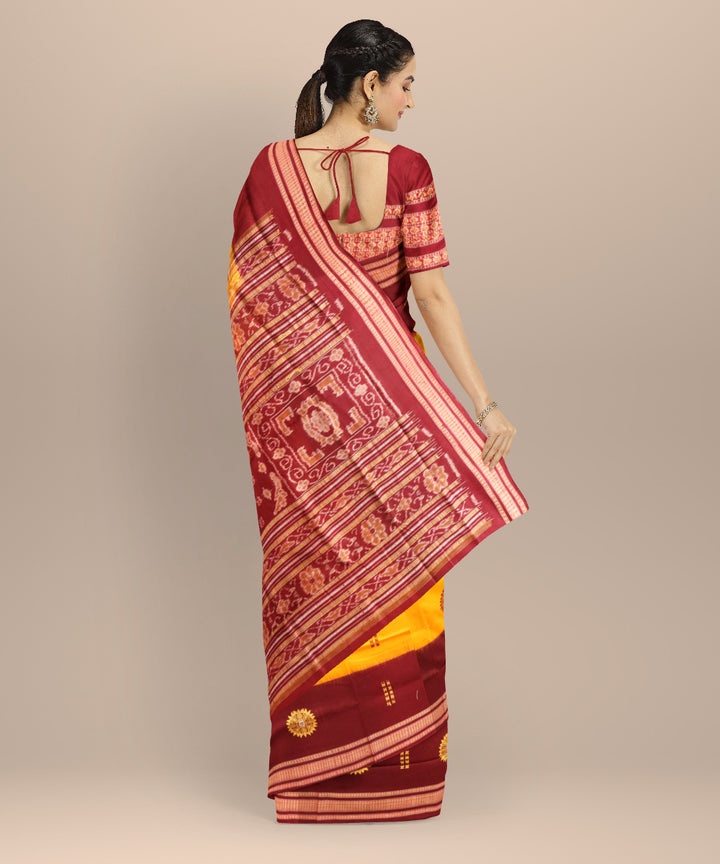 Multicolor maroon cotton handloom sonepur saree