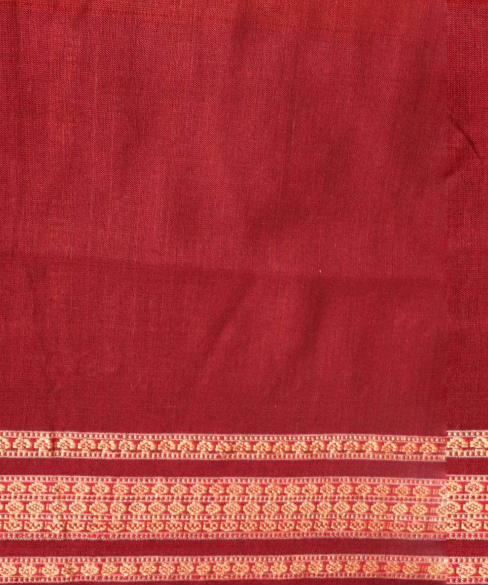 Multicolor maroon cotton handloom sonepur saree