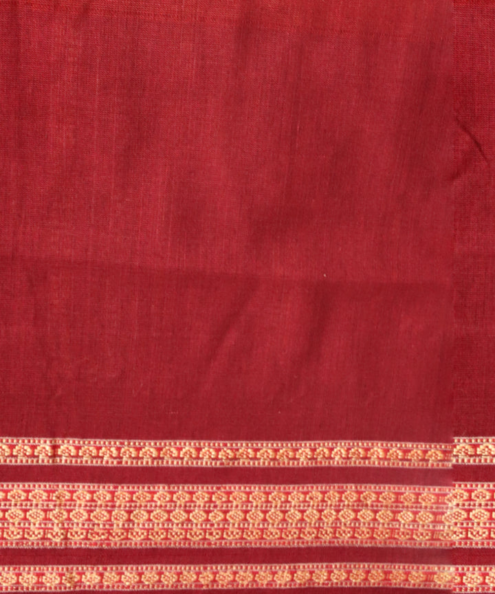 Multicolor maroon cotton handloom sonepur saree