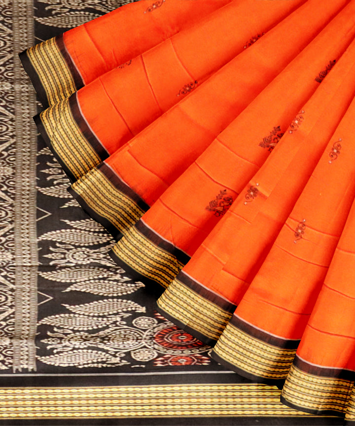 Light green black cotton handloom sonepur saree