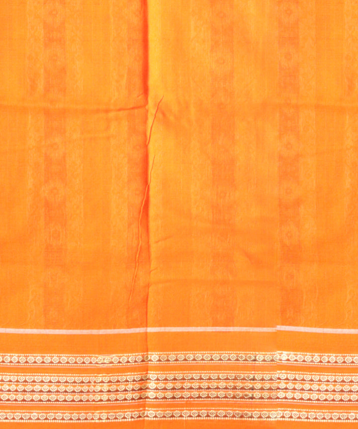 Dark green orange cotton handloom sonepur saree