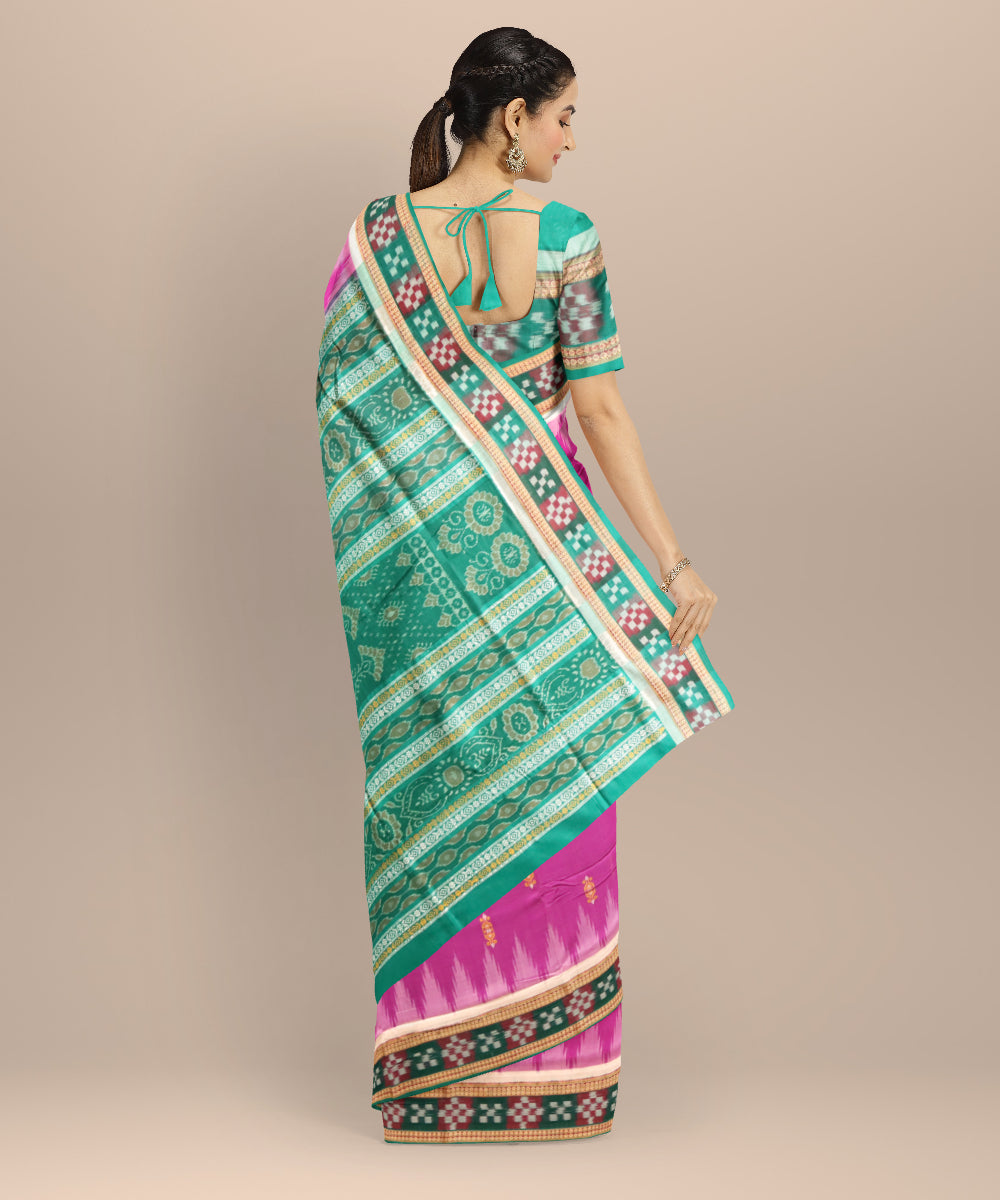 Purple dark green cotton handloom sonepur saree