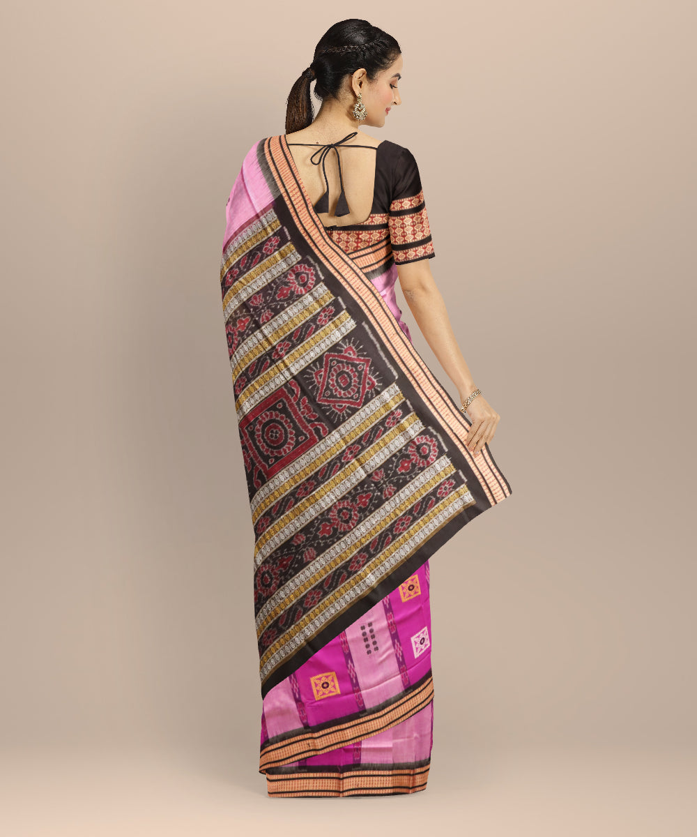 Multicolor black cotton handloom sonepur saree