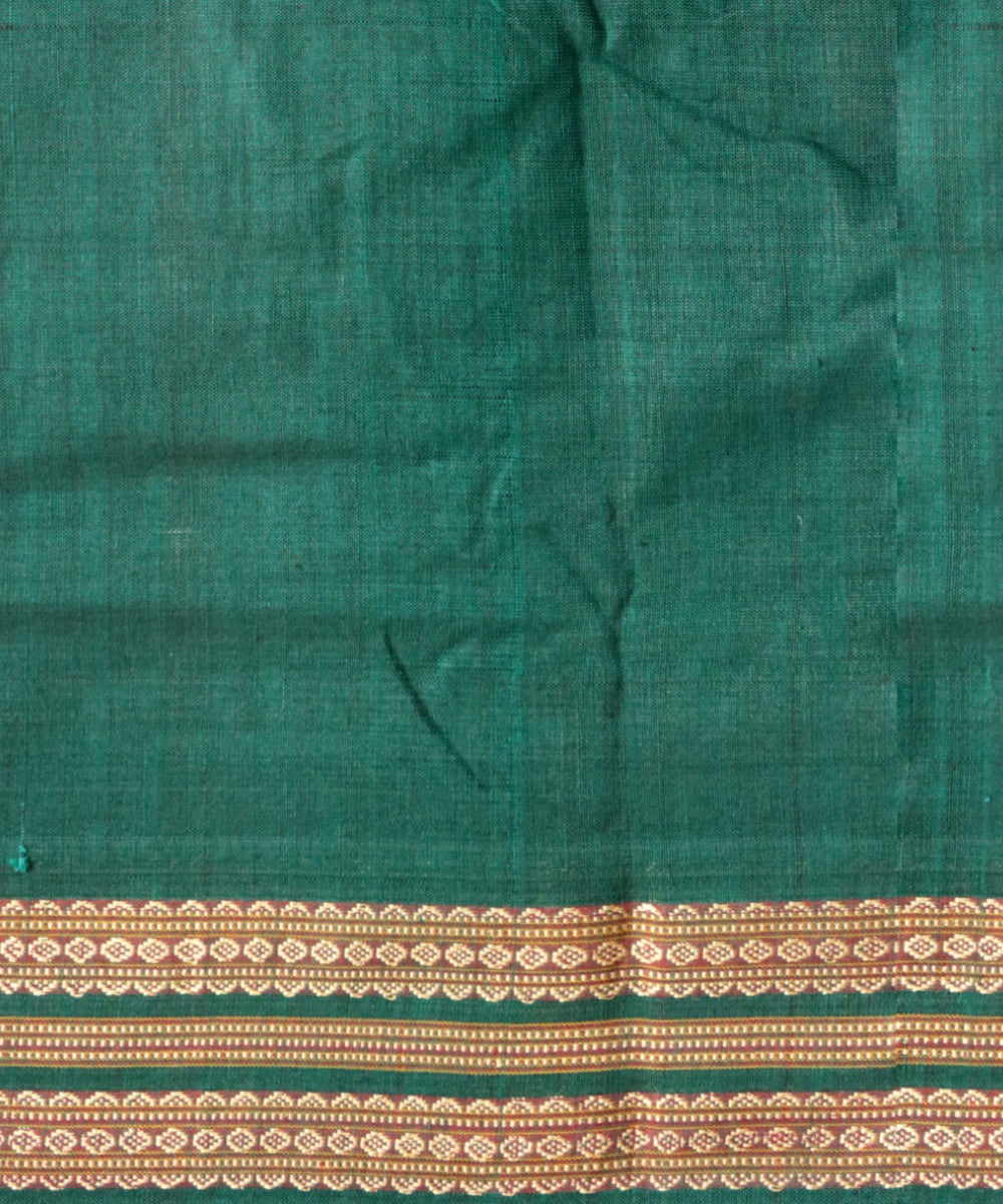 Multicolor dark green cotton handloom sonepur saree