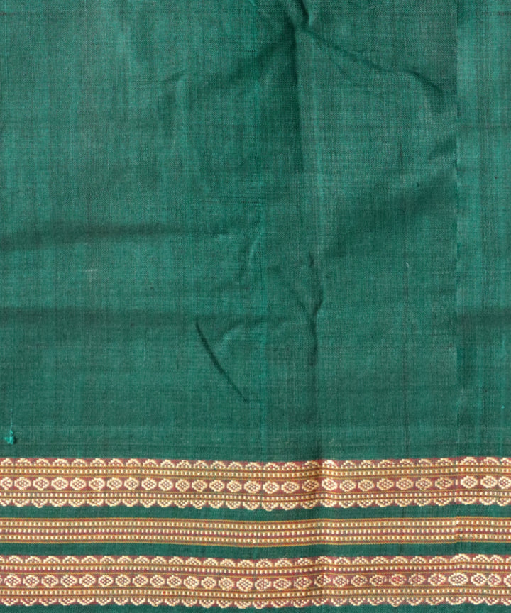 Multicolor dark green cotton handloom sonepur saree