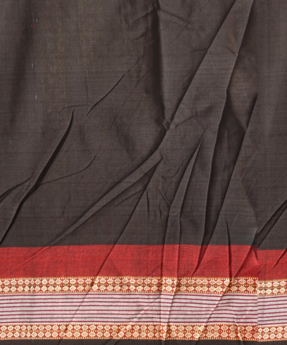 Red black &amp; white cotton handloom sonepur saree