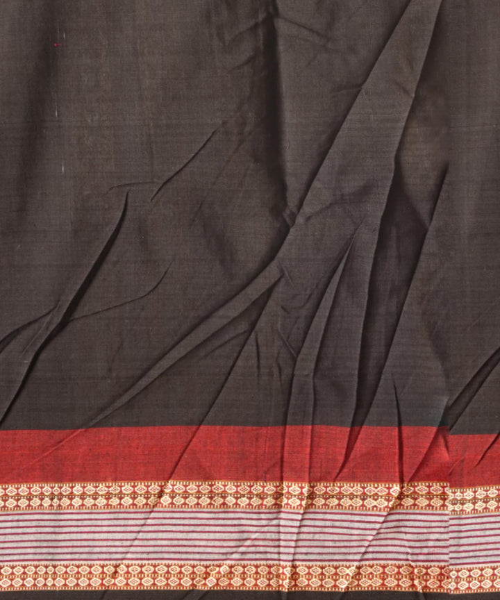 Red black &amp; white cotton handloom sonepur saree