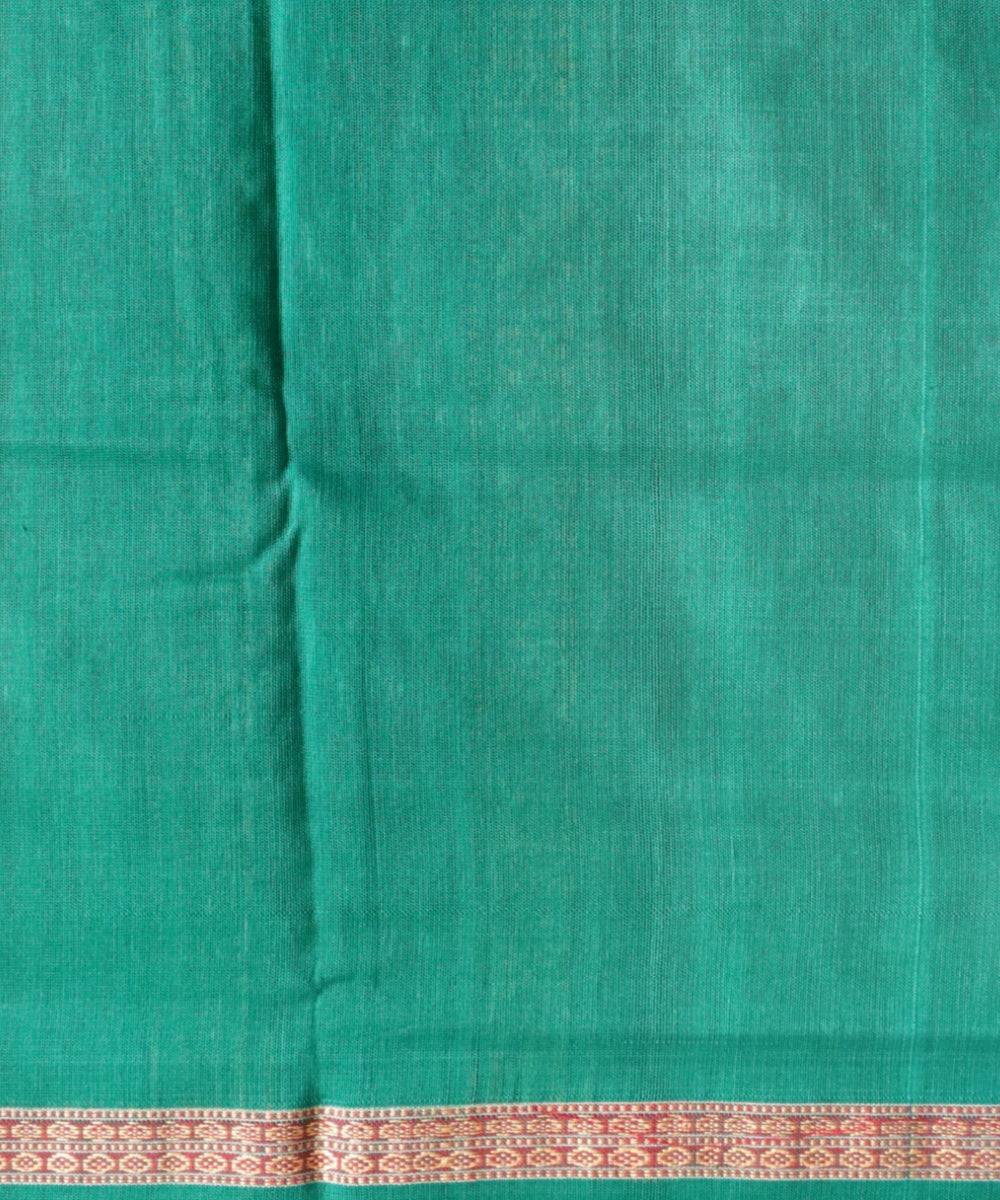 Maroon dark green cotton handloom sonepur saree