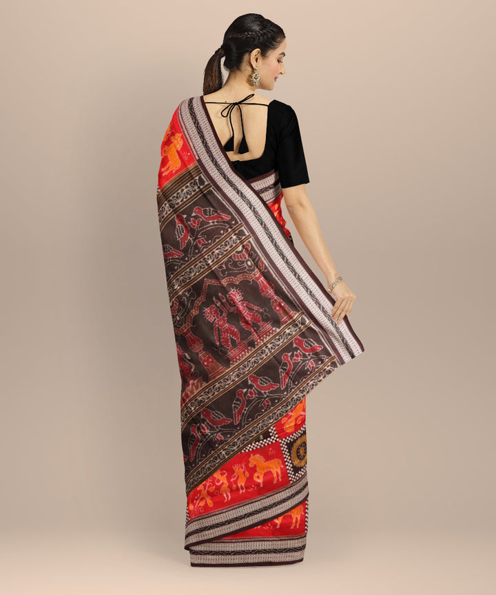 Multicolor black handloom cotton sambalpuri saree