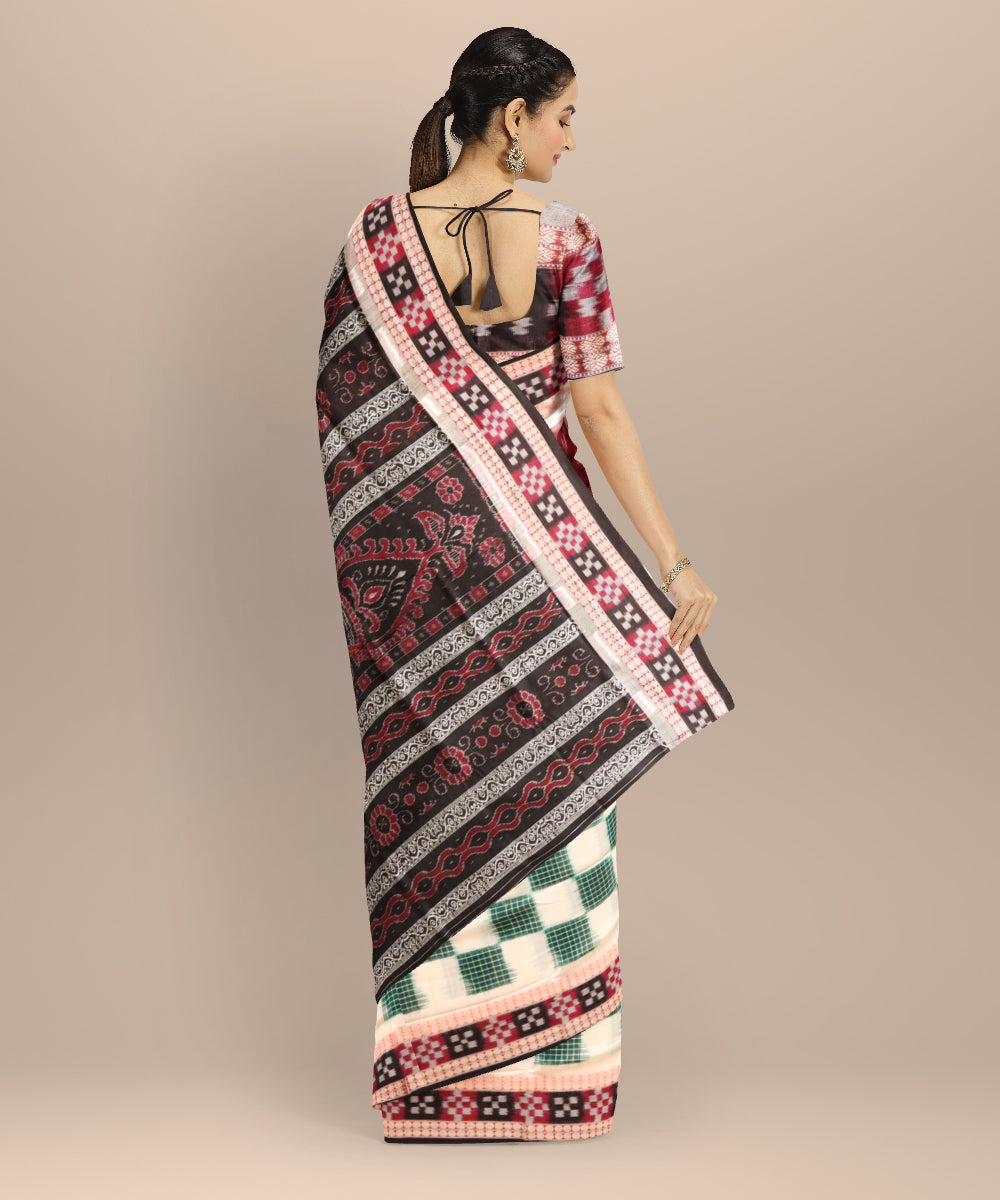 Multicolor black cotton handloom sambalpuri saree