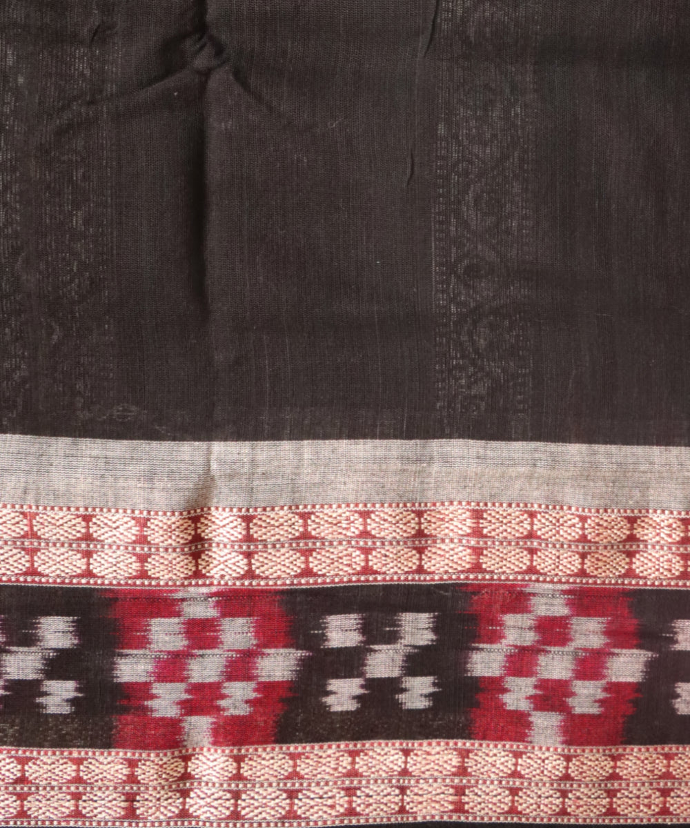 Multicolor black cotton handloom sambalpuri saree