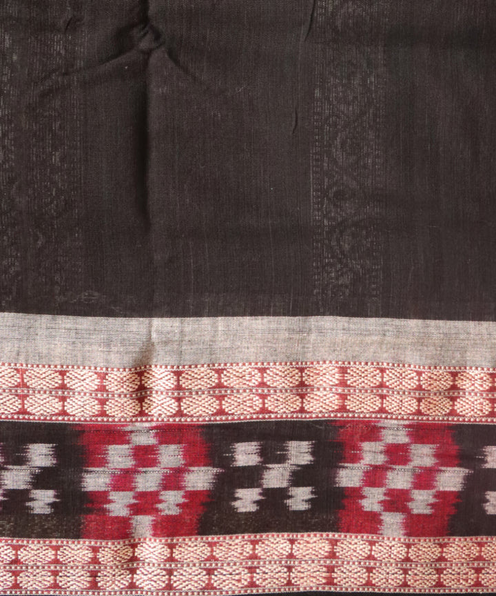 Multicolor black cotton handloom sambalpuri saree
