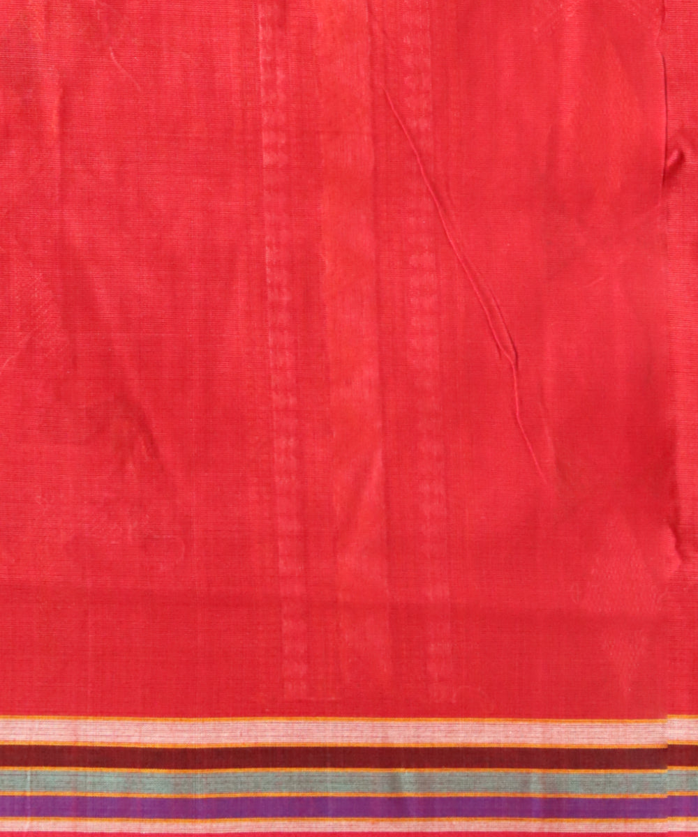 Sky blue red cotton handloom sonepur saree