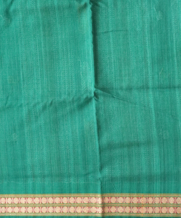 White drak green cotton handloom sonepur saree