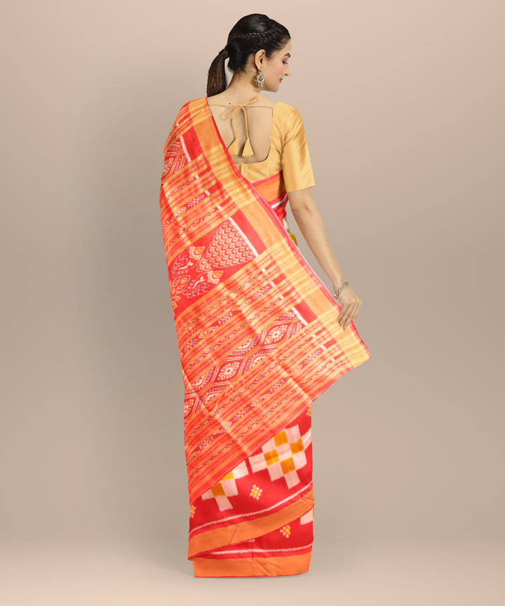 Red golden silk handloom nuapatna saree