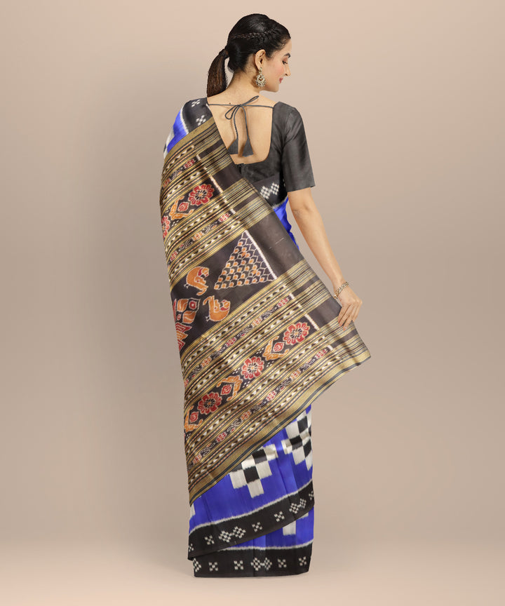 Multicolor black handloom khandua silk saree
