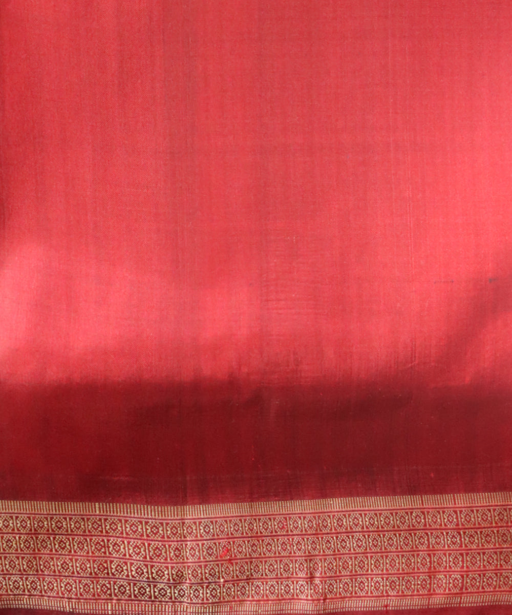 Black maroon bean silk handloom khandua saree