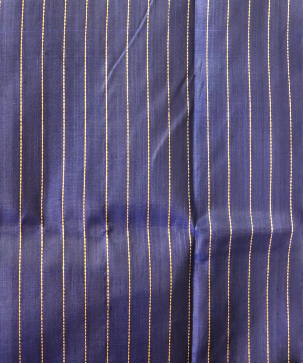 Cyan blue black silk handloom khandua saree