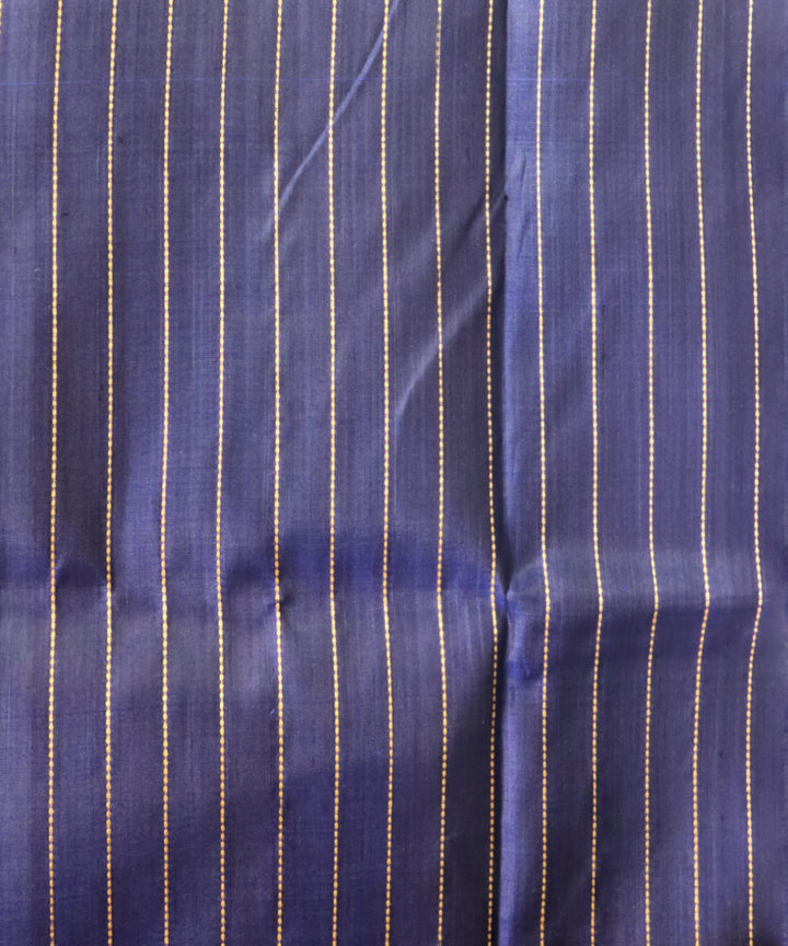 Cyan blue black silk handloom khandua saree