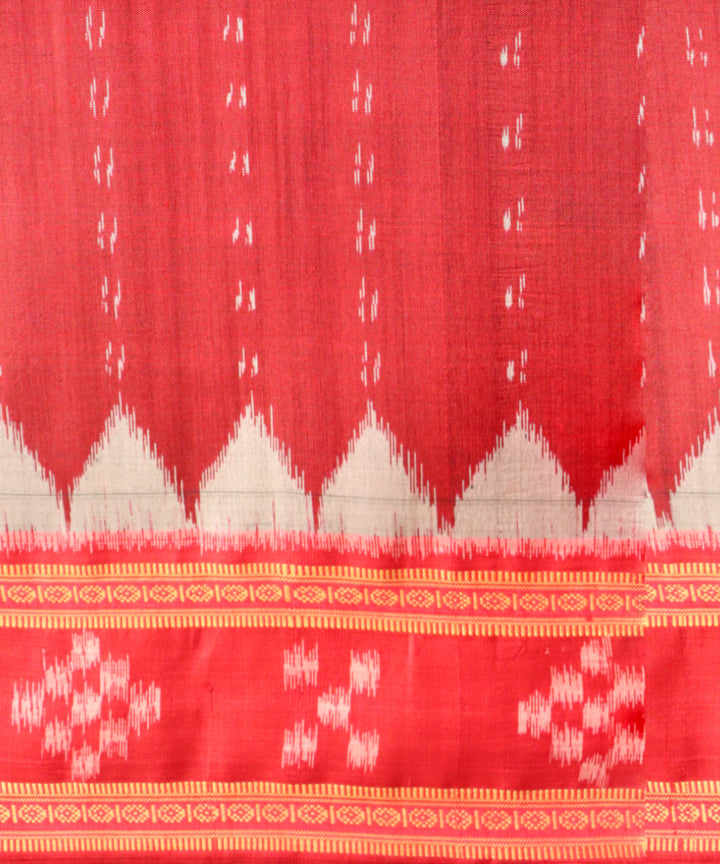 Multicolor dark red silk handloom khandua saree