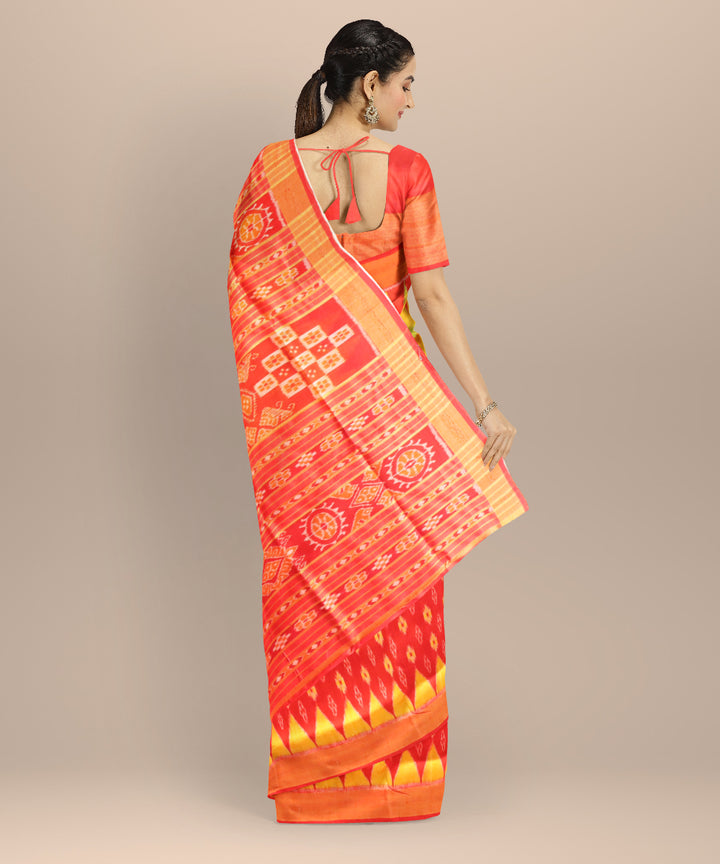 Multicolor golden silk handloom khandua saree
