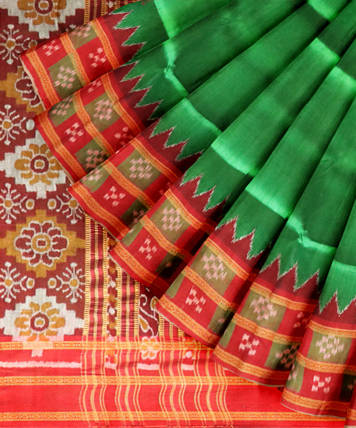 Pink dark blue handloom khandua silk saree