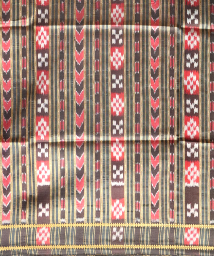 Purple black handloom silk khandua saree