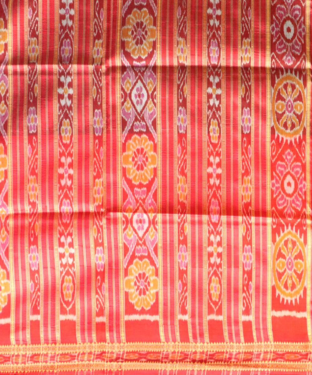 Black dark red silk handloom khandua saree