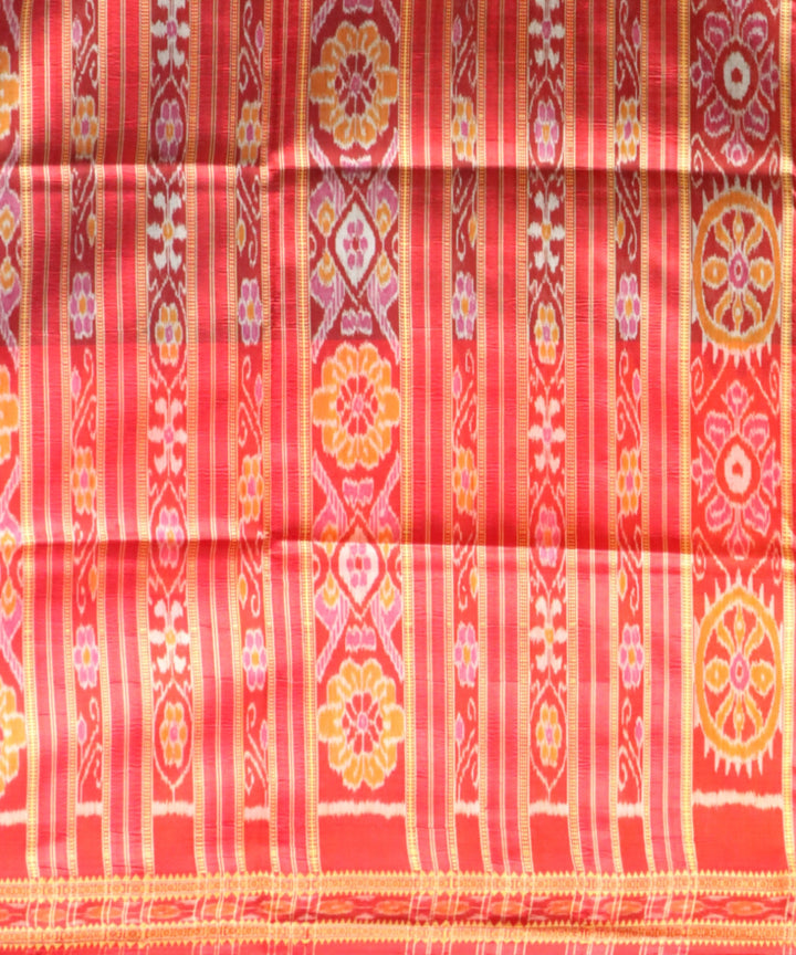 Black dark red silk handloom khandua saree