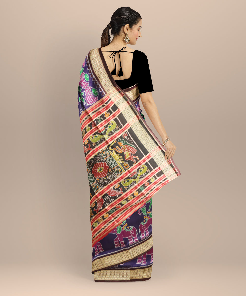 Purple coffee silk handloom khandua saree