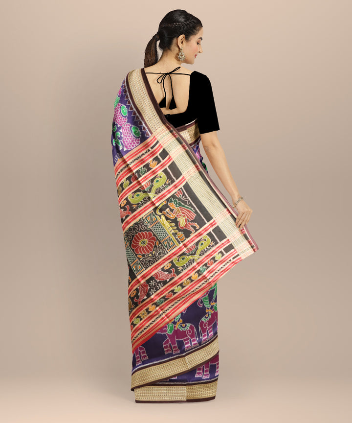 Purple coffee silk handloom khandua saree