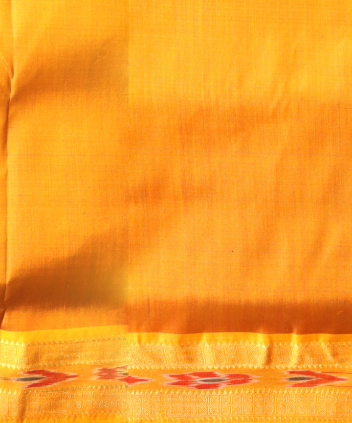 Black dark yellow silk handloom khandua saree