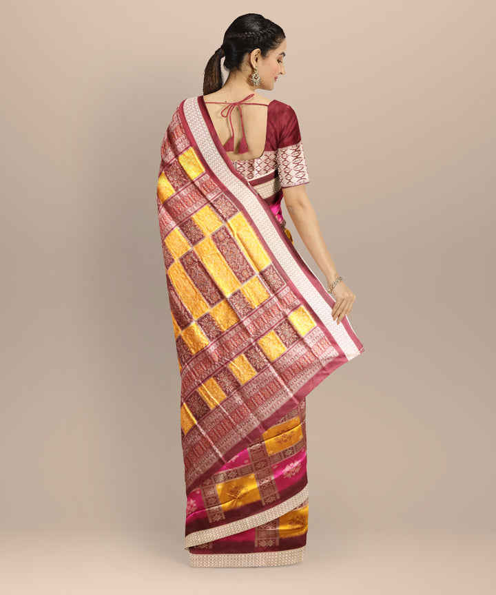 Multicolor coffee silk handloom bomkai saree