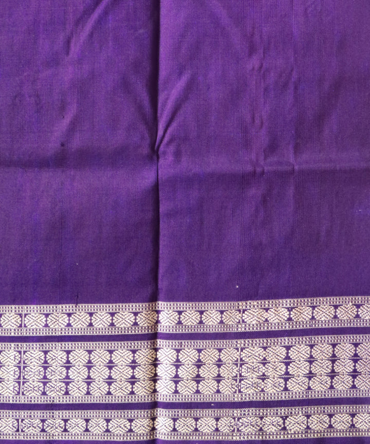 Flamingo pink dark blue silk handloom bomkai saree