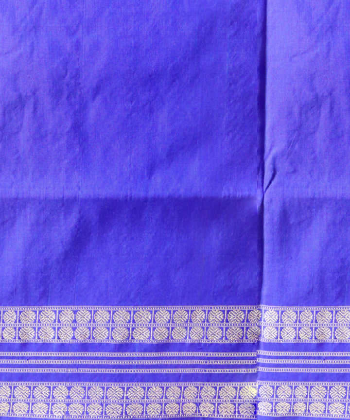 Fuchsia purple duke blue silk handloom bomkai saree