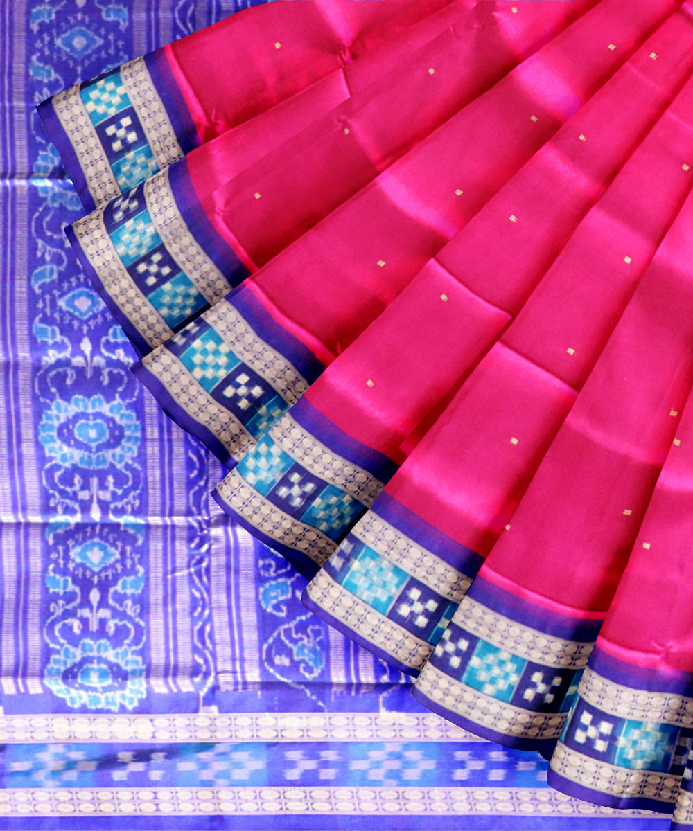 Purple duke blue handloom sambalpuri silk saree