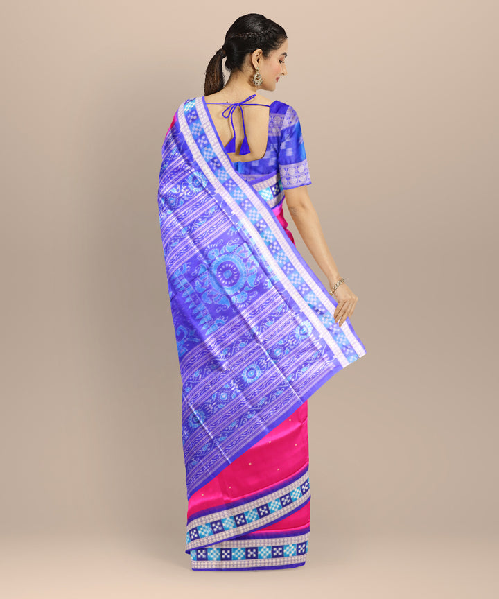 Purple duke blue handloom sambalpuri silk saree