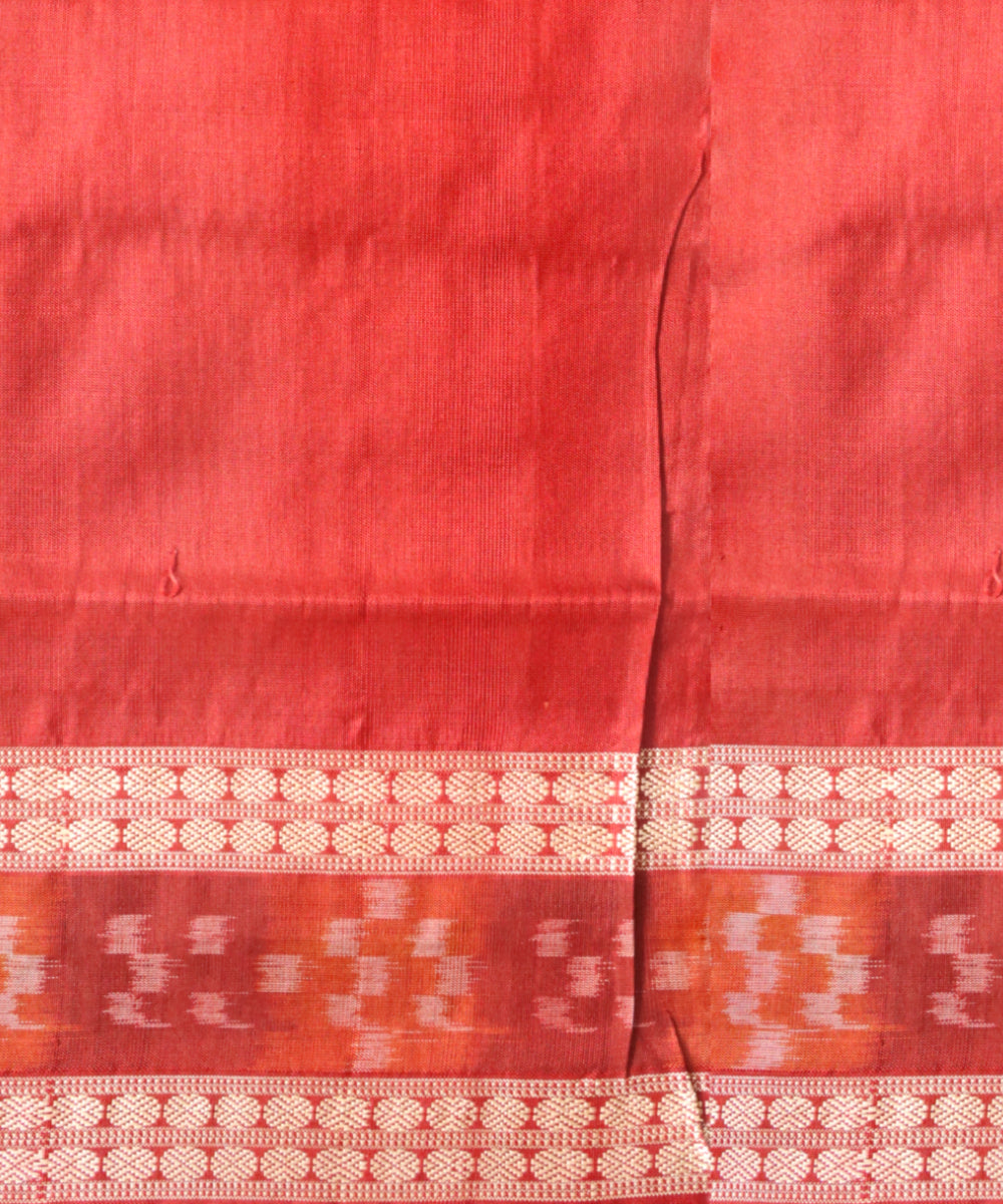 Dark pastel green maroon silk handloom sambalpuri saree