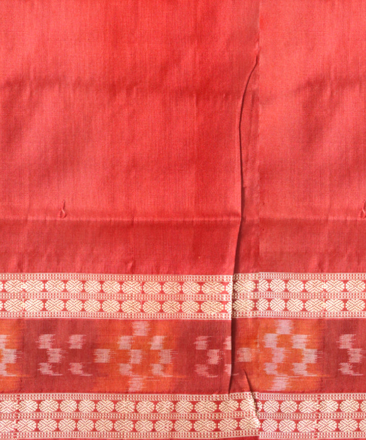 Dark pastel green maroon silk handloom sambalpuri saree