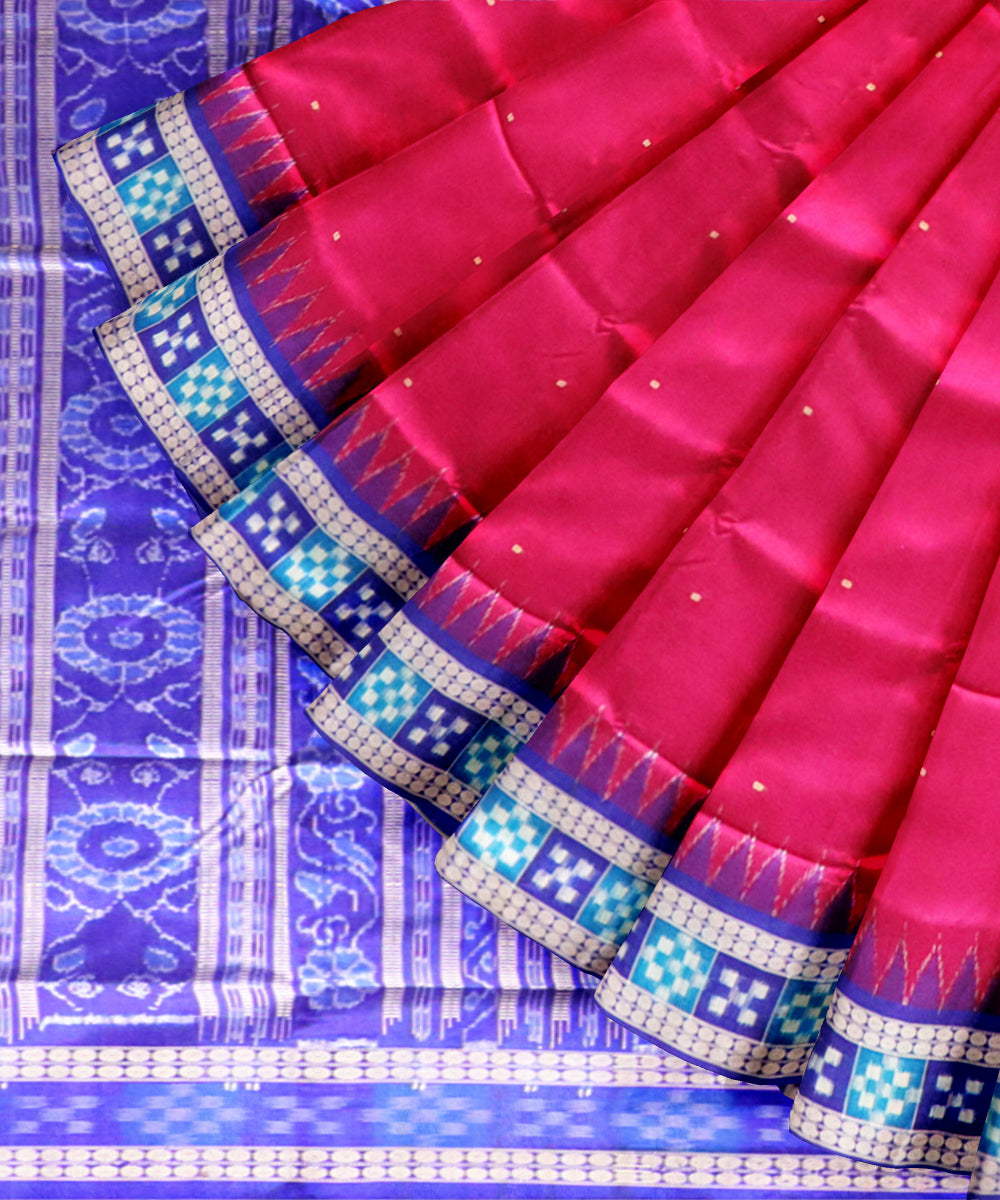 Purple duke blue silk handloom sambalpuri saree