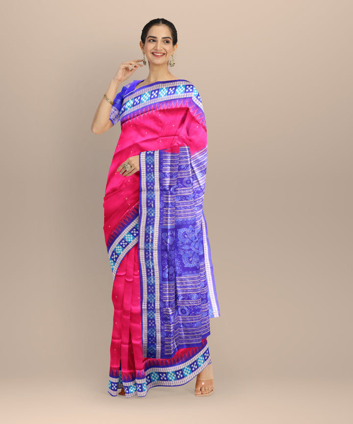 Purple duke blue silk handloom sambalpuri saree