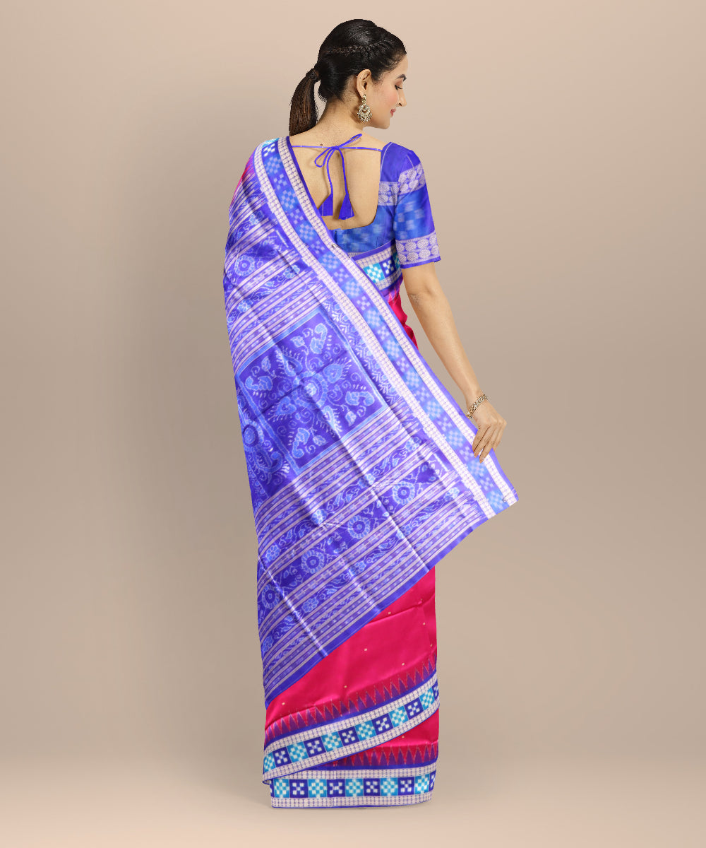 Purple duke blue silk handloom sambalpuri saree