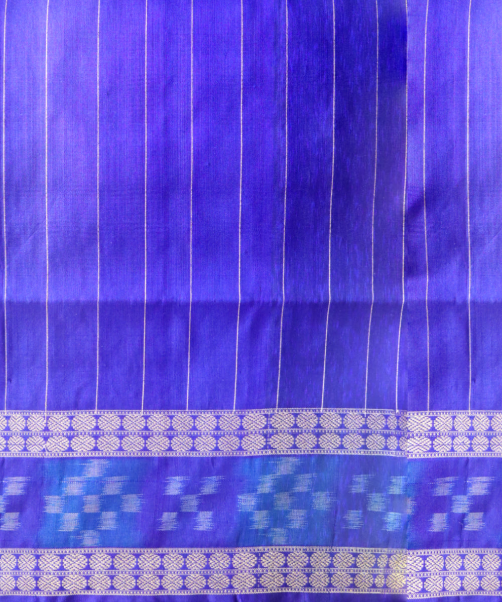 Purple duke blue silk handloom sambalpuri saree