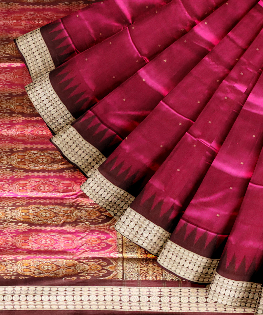 Purple coffee silk handloom bomkai saree