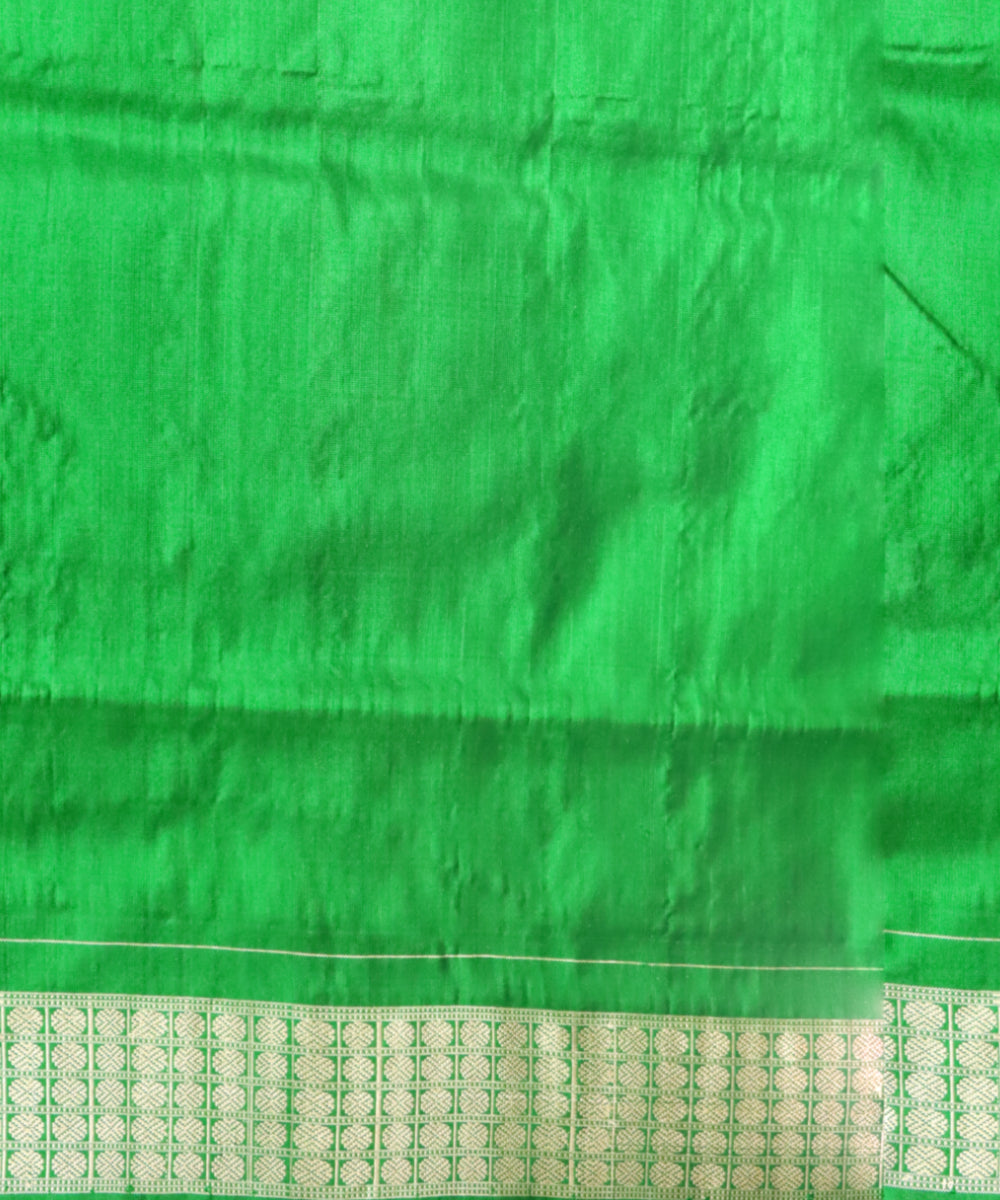 Orange dark green silk handloom bomkai saree