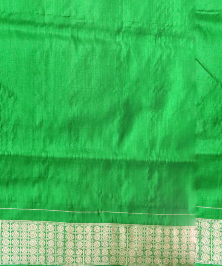 Orange dark green silk handloom bomkai saree