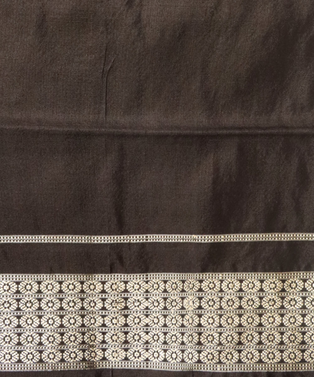 Purple black patly silk handloom bomkai saree