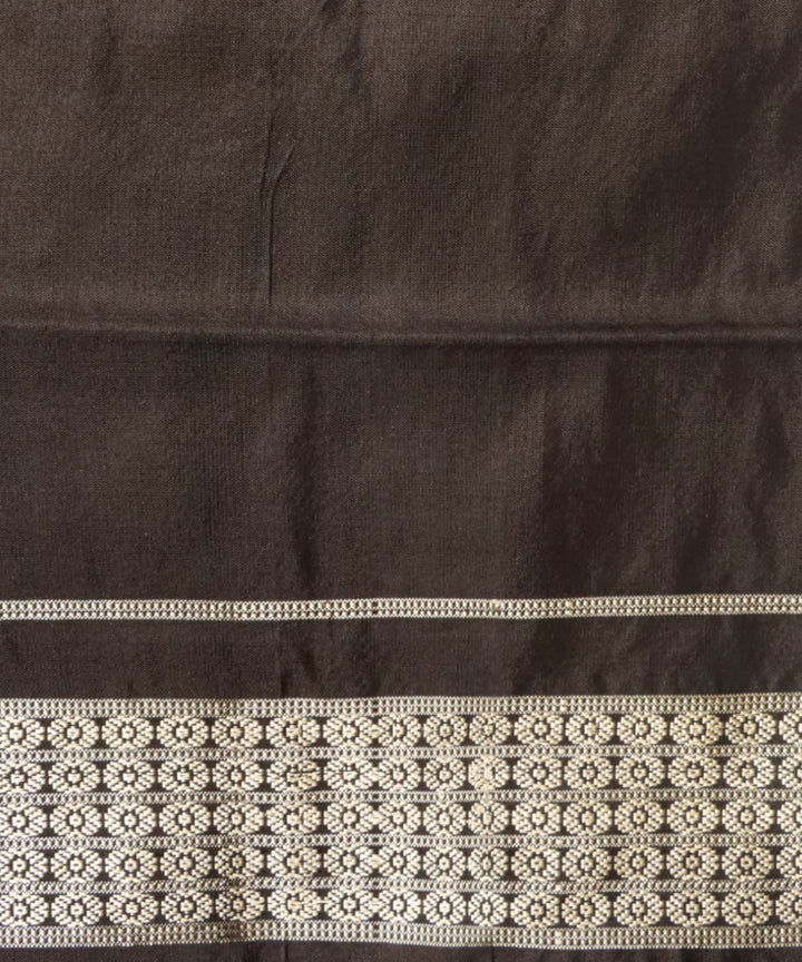 Purple black patly silk handloom bomkai saree