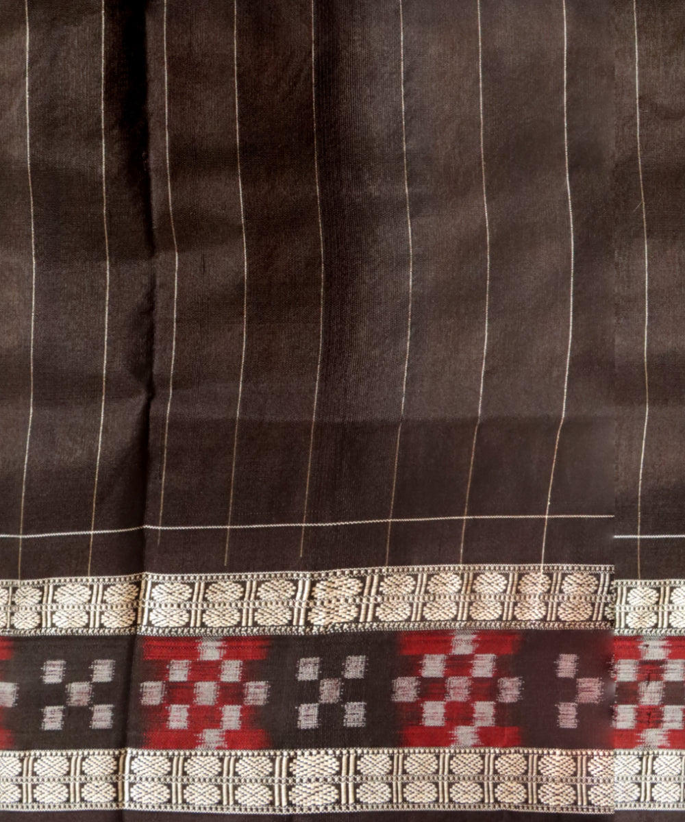 Red black handloom sambalpuri silk saree